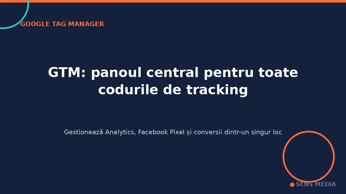 Google Tag Manager (GTM) - interfata dashboard