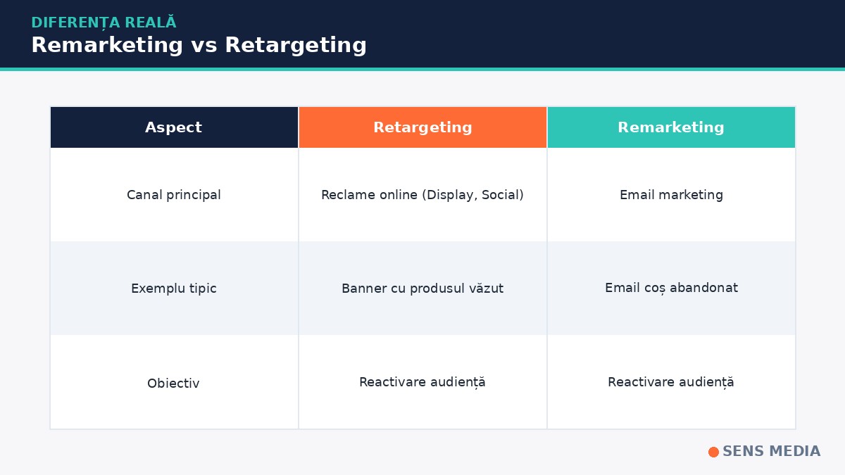 diferența dintre remarketing și retargeting